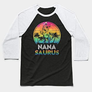 Nanasaurus Dinosaur Nana Saurus Family Matching Tie Dye Baseball T-Shirt